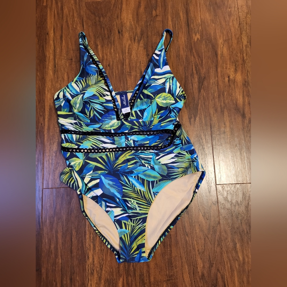Swimsuitsforall Tropical Swimauit NWT Size 14